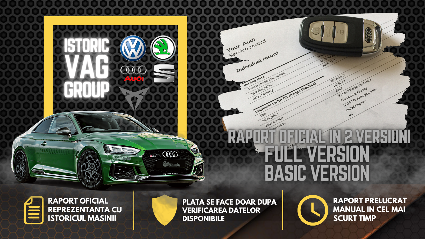 verificare serie sasiu vin consultanta gratis gratuit Audi VW Volkswagen Skoda Seat Cupra